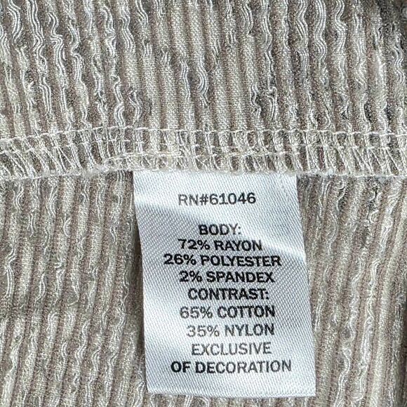 Vanity M Lace Mixed Knit Hoodie Cowl Neck Boho Top - Picture 7 of 8